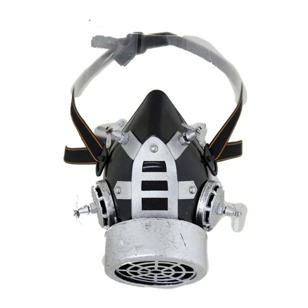 Men Women Face Black Silver Halloween Costume Gas Mask Steampunk Nuke One Size